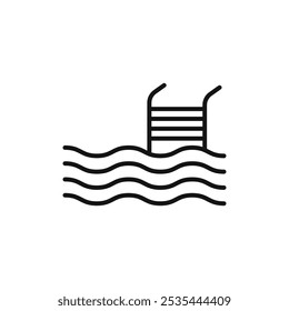 Swimming pool icon Flat art illustration in outline