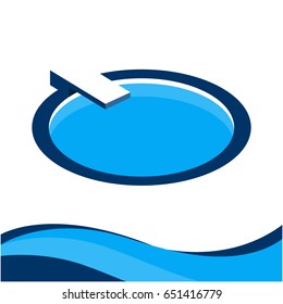 Swimming pool icon in flat color