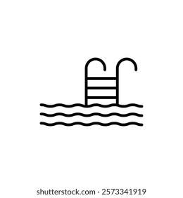 Swimming pool icon Flat fill set collection