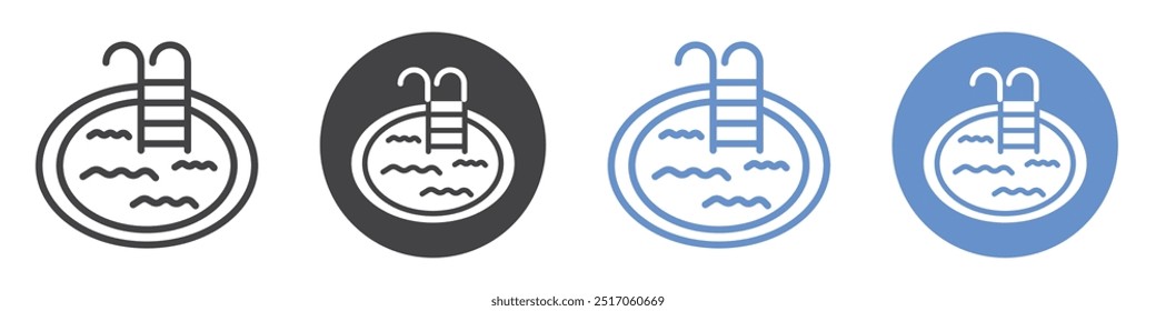 Schwimmbad Symbol flache Linie Symbol gesetzt.