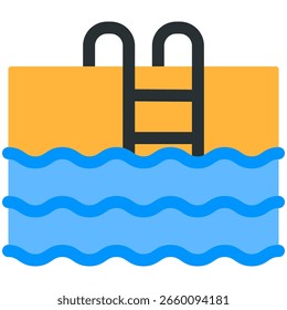 Icono de la piscina en estilo plano