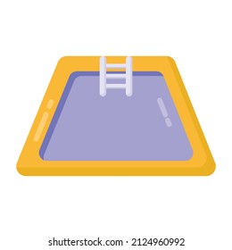 Swimming Pool Icon In Flat Vector Design Editable Lap Pool Concept 

