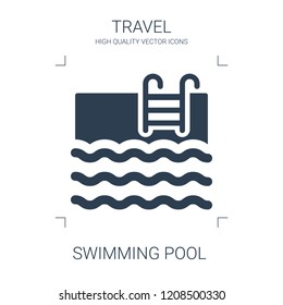swimming pool icon. high quality filled swimming pool icon on white background. from travel collection flat trendy vector swimming pool symbol. use for web and mobile