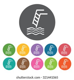 swimming pool icon, hotel set. Vector Illustration eps10 