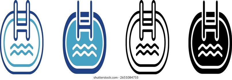 The swimming pool icon identifies accommodations with swimming pool facilities or swimming areas associated with vacations, relaxation, fitness or summer activities.