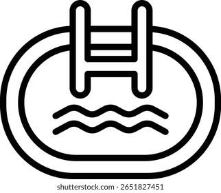 The swimming pool icon identifies accommodations with swimming pool facilities or swimming areas associated with vacations, relaxation, fitness or summer activities.
