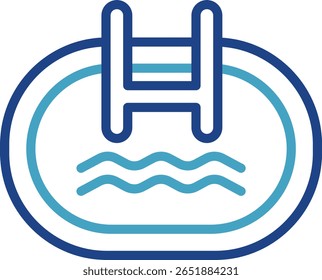 O ícone da piscina identifica acomodações com instalações da piscina ou áreas de natação associadas a férias, relaxamento, fitness ou atividades de verão.
