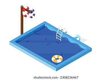 The swimming pool icon illustration depicts a simplified and recognizable representation of a swimming pool.
