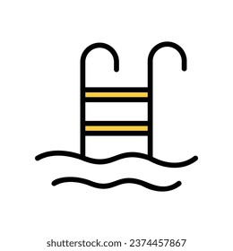 Schwimmbad-Symbol einzeln auf weißem Hintergrund, Vektorgrafik