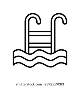 Icono de la Piscina aislar la ilustración del material vectorial de fondo blanco.