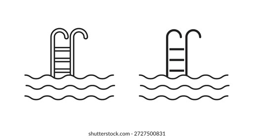 Ícone da piscina vetor isolado Ilustração. Pictograma vetorial para web e app