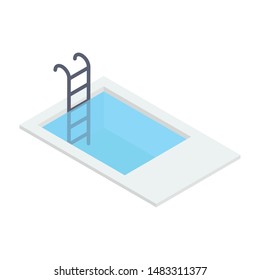 Swimming pool icon in isometric vector