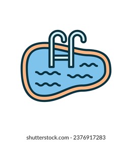 Swimming pool icon with ladder