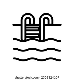 swimming pool icon line style vector