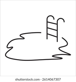 Swimming pool icon in line style