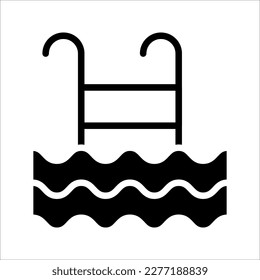 Swimming pool icon. Line vector sign, symbol for web and mobile, vector illustration on white background