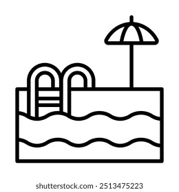 Ilustração do vetor da linha do ícone da piscina