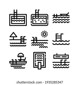 icono de piscina o logotipo símbolo de signo aislado ilustración vectorial - Colección de iconos vectoriales de estilo negro de alta calidad
