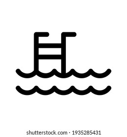 swimming pool icon or logo isolated sign symbol vector illustration - high quality black style vector icons
