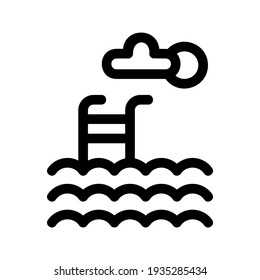 swimming pool icon or logo isolated sign symbol vector illustration - high quality black style vector icons
