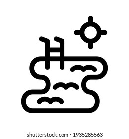 swimming pool icon or logo isolated sign symbol vector illustration - high quality black style vector icons
