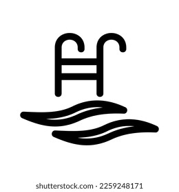 swimming pool icon or logo isolated sign symbol vector illustration - high quality black style vector icons