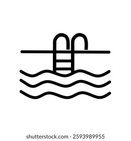 swimming pool icon or logo isolated sign symbol vector illustration - high quality black style vector icons. Vector illustration.