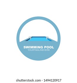 swimming pool  icon logo vector illustration design template
