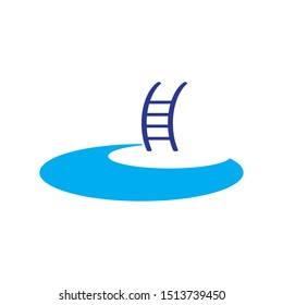 swimming pool icon logo vector