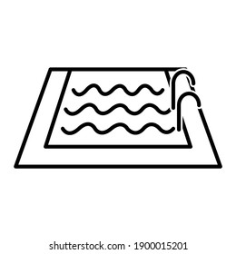 Swimming pool icon in modern outline style design. Vector illustration isolated on white background.