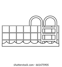 swimming pool icon monochrome vector illustration, isolated on white background
