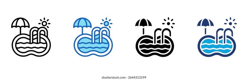 Swimming Pool icon Multi Style Vector Illustration