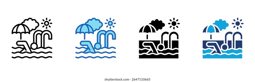 Icono de la piscina Multi Style Ilustración vectorial