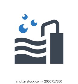 Swimming pool icon on white background