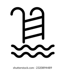 Swimming Pool Icon on White Background. 