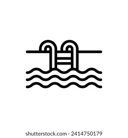 swimming pool icon outline style vector design