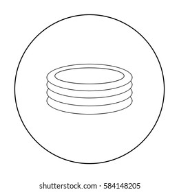 Swimming pool icon in outline style isolated on white background. Play garden symbol stock vector illustration.