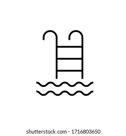 ilustración vectorial de contorno de icono de piscina. aislado sobre fondo blanco