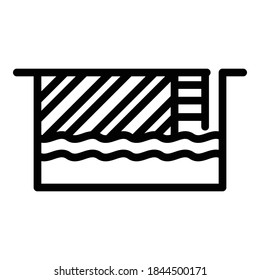 Swimming pool icon. Outline swimming pool vector icon for web design isolated on white background