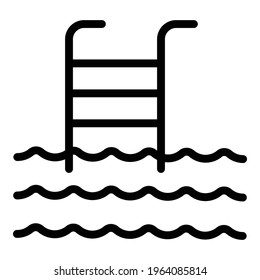 Icono de la piscina. Esquema Icono vectorial de piscina para diseño web aislado en fondo blanco