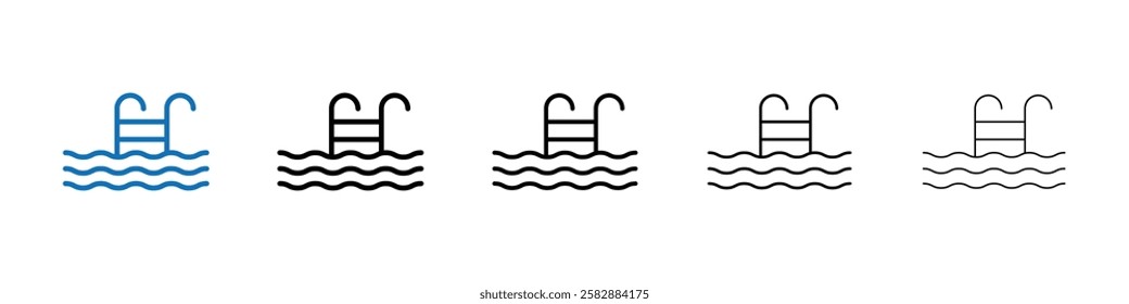 Swimming pool icon Outline vector logo for web ui
