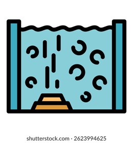 Swimming pool icon. Outline swimming pool vector icon color flat isolated