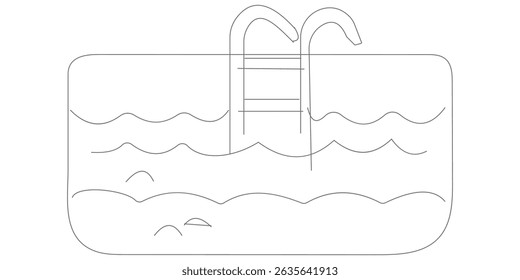 Swimming pool icon Outline vector logo for web ui