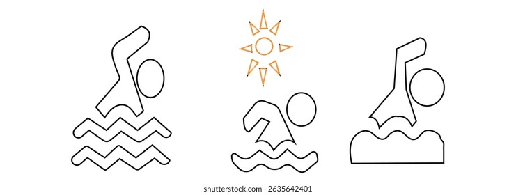 Swimming pool icon Outline vector logo for web ui