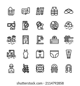 swimming pool icon set illustration vector graphic