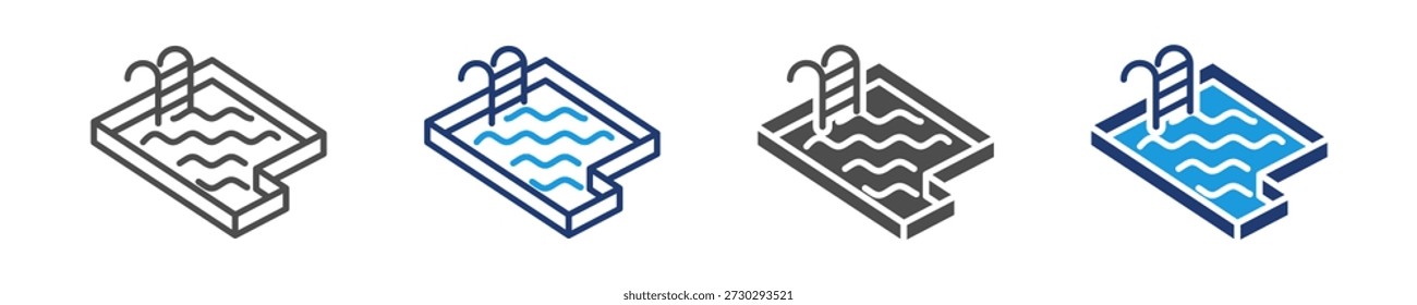 Schwimmbad Symbol Set mehrschichtig