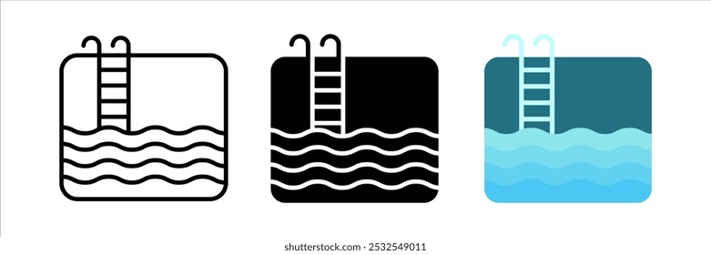 Swimming Pool icon set. Pool sign. for mobile concept and web design. vector illustration on white background