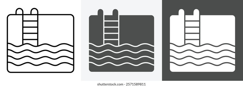 Swimming Pool icon set vector art