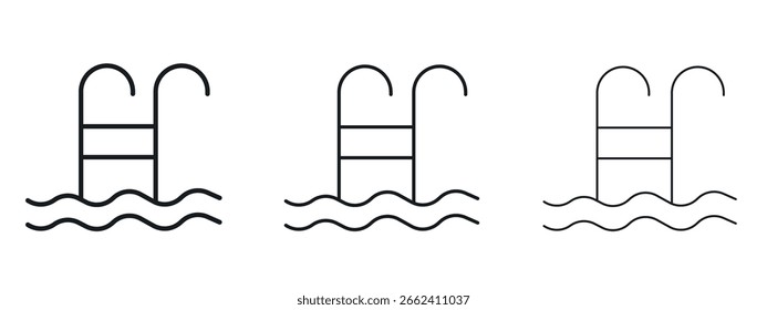 Schwimmbad Symbol einfache Linie Design - Einfache Vektorgrafik