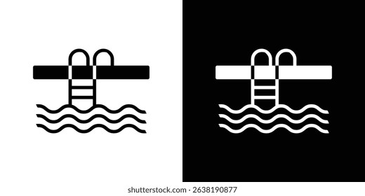 Swimming pool icon in solid flat trendy design style.